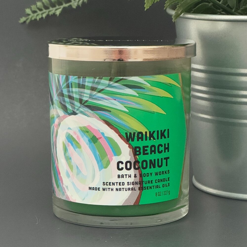 BBW Waikiki Beach Coconut Bath & Body Works Single Wick Candle
